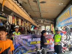 Satlantas Polres Demak Sosialisasikan Larangan Knalpot Bising ke Bengkel Motor