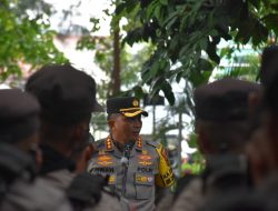 Ratusan Personil Amankan Laga Pertandingan BRI Liga 1 antara PSS Sleman melawan Persita Tangerang di Stadion Manahan Solo