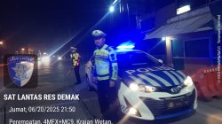 Satlantas Polres Demak Gelar Patroli Malam Blue Light Guna Ciptakan Keamanan dan Ketertiban
